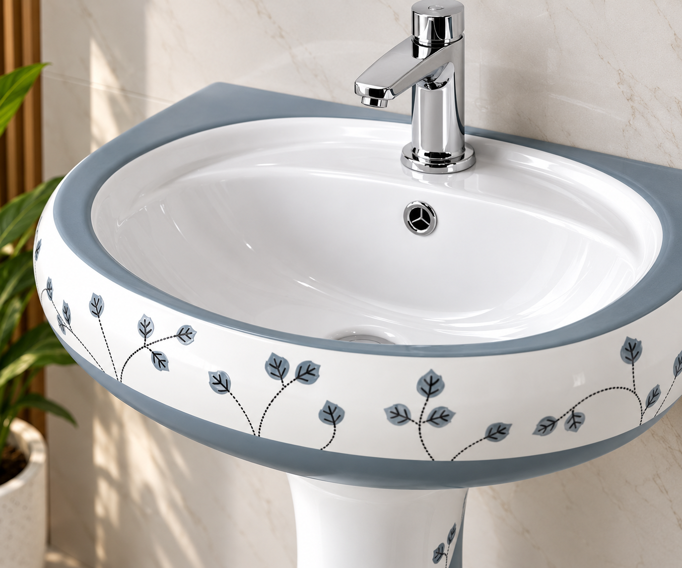 Sonet RP-1075, washbasin with pedestal (view 2)